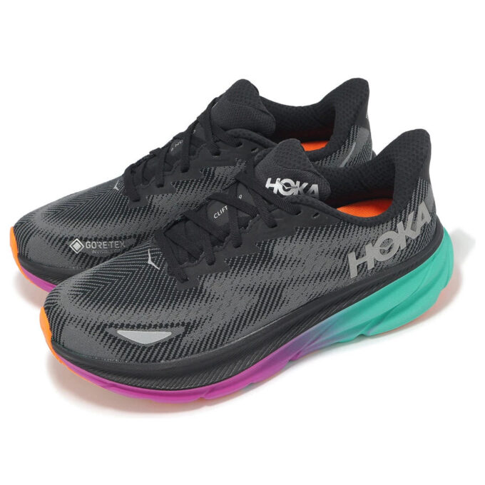 Clifton 9 Gore-Tex ‘Negro Eléctrico Aqua’