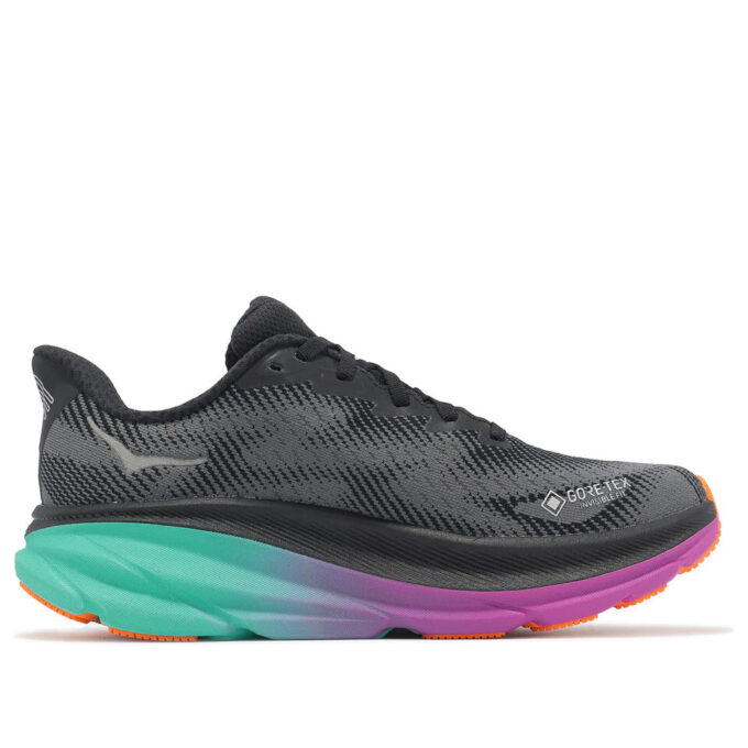 (WMNS) Clifton 9 Gore-Tex ‘Negro Eléctrico Aqua’